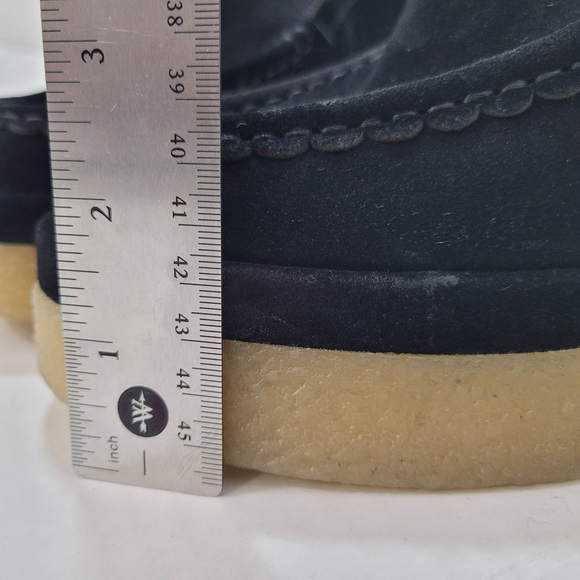 MARC FISHER Lina Platform Loafer suede Black platform 9 New $160, Defected - Picture 11 of 12
